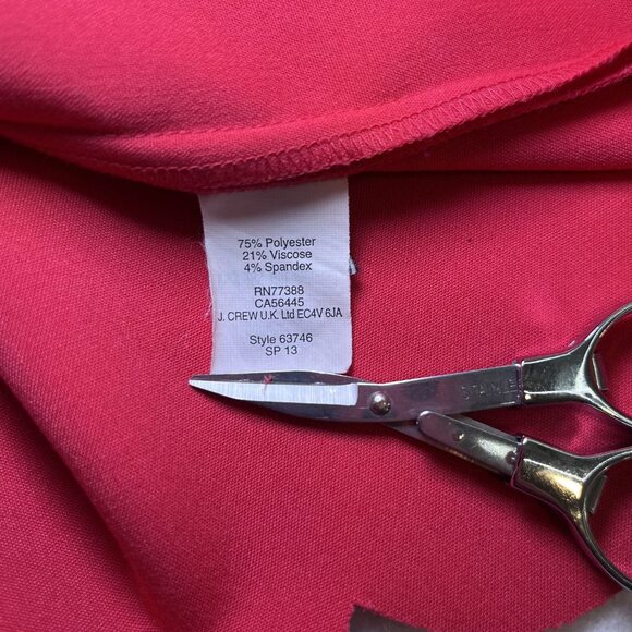 J Crew sleeveless scallop edge arm hem coral salmon mini dress women size 4 - Picture 8 of 12